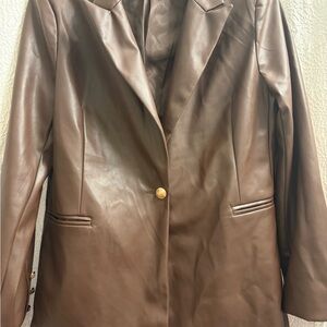 Rachel Zoe Dark Brown Blazer with Gold Buttons